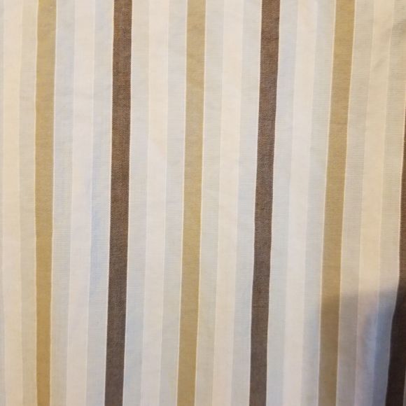 Express Button Up Shirt Men Sz Large 16 Brown Stripes Modern Fit Long Sleeve - Picture 12 of 15